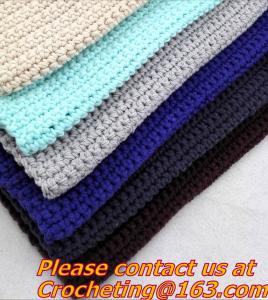 Cheap 100% handmade Crochet Blanket colorful stripe knitted baby blanket cover knit throw blanke for sale