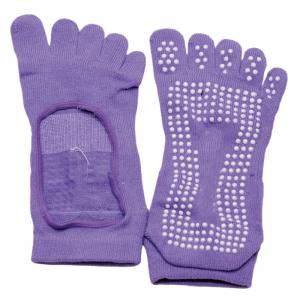 Cheap Cotton Knitted Anti Slip Yoga Socks Gymnastics Dot 5 Toe Yoga Grip Socks for sale