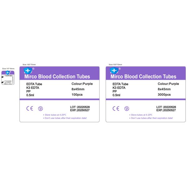 Small Volume Blood Collection Tubes 0.25ml-1ml
