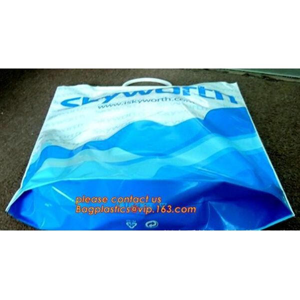 Heavy Duty Customized Printing Rigid Snap Handle Hard Plastic Bag,LDPE Rigid Handle Personal Belonging Bag bagplastics