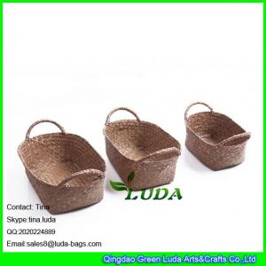 Cheap LUDA household decorative storage boxes wholesale sea grass straw basket for sale