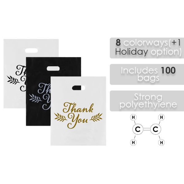 Thick, Low Density, Glossy, Black And White Color, With Handles, For Stores, Boutiques, Clothes