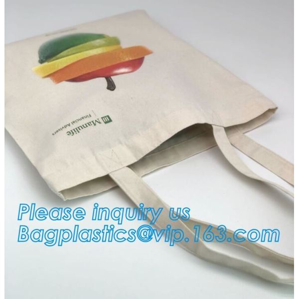 Custom silk screen printed Cotton material handle style blank natural cotton canvas bag without logo bagplastics bagease