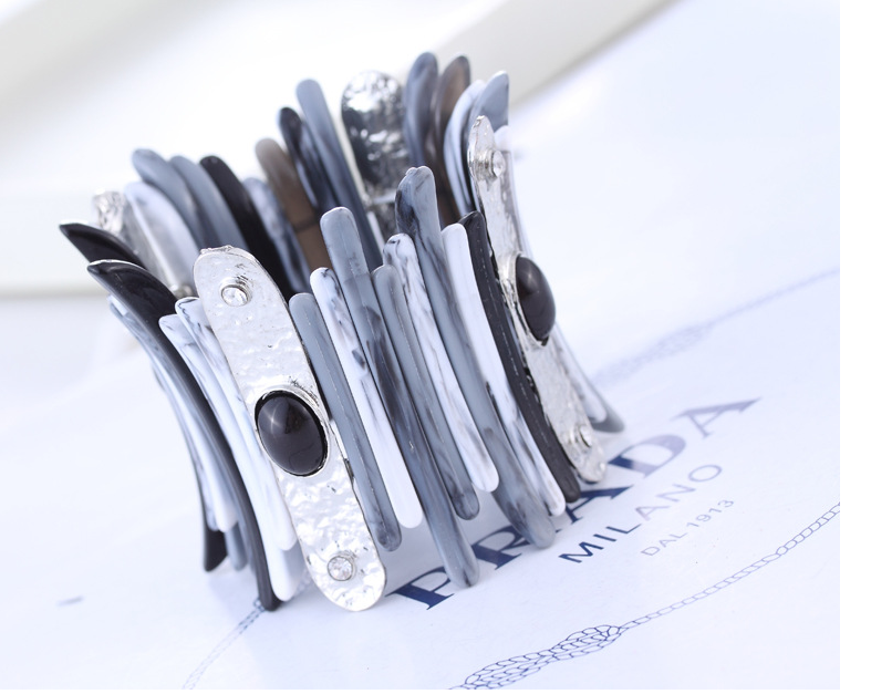 European and American fashion retro personality multicolor resin diamond bangle bracelet