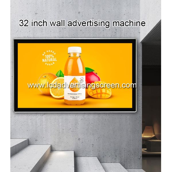 32 Inch Wall Mounted Lcd Advertising Screen Menu Board For Display Fast Food Bar Drink Advertising Display Monitor