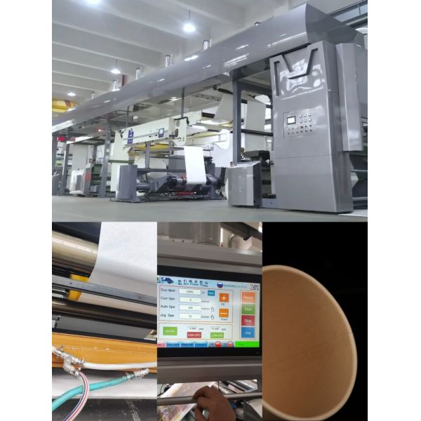 No Plastic Coating Paper Cup Bowl Making Machine With Air Doctor Coater