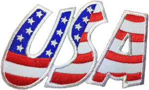 Cheap USA Alphabet Flag Patch Sew Iron on Applique Embroidered Emblem Badge Patch for sale