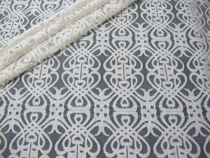 Cheap Grey Voile Cotton Nylon Lace Fabric / Elastic Knitted Lace Fabric SYD-0003 for sale