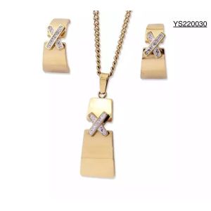 Buy cheap CE Stainless Steel Designer Jewelry X Rhinestone Inlaid Pendant Necklace from wholesalers