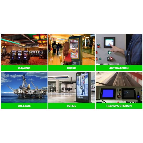 19 inch industrial rear mount SAW touchscreen LCD Monintor Display with VGA,DVI,HDMI input for koisk, industrial control