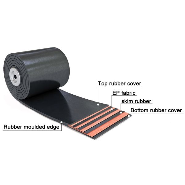 Polyester Rubber Conveyor Belt for Stone Crusher Heat Resistant Material and 100 kg Weight