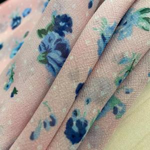 China 100gsm Satin Chiffon Spandex Polyester Fabric Printed on sale