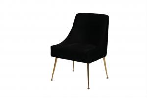 China Velvet Furniture Black High Back Dining Room Chairs Upholstered on sale