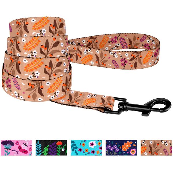 Floral Dog Harness Leash Nylon Pattern Flower Print Adjustable Long Lifespan