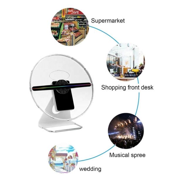 Hologram Projection Screen 3D LED Advertising Air Holographic Display 30cm