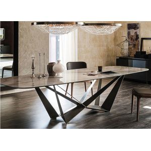 Cheap Marble hotel Dining Table With Stainless Steel Legs for sale