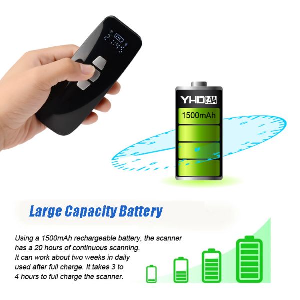 Bluetooth 1D Mini Barcode Scanner Portable For IPad IPhone PC Windows Android IOS