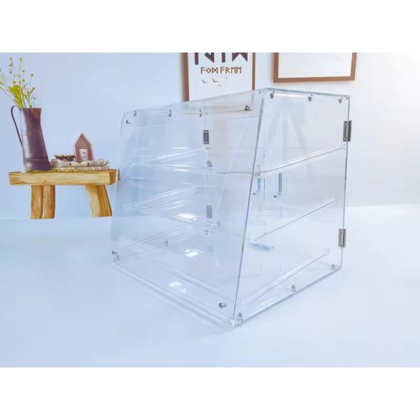 Versatile Acrylic Display Shelf Acrylic Cake Display Box With Tray 54 X 44 X 42cm