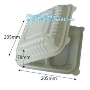 Cheap Fully Renewable Unbleached Wheatstraw and Sugarcane Fibers Takeout Containers,Biodegradable lamination oil cut resistant for sale