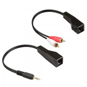 Cheap RCA Audio Signal 3.5 MM Stereo Cable Red White Color Fit Cat5 Cat6 Cat7 Cat8 for sale