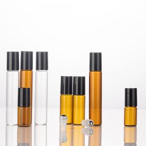 China 3 - 10ml Amber Roll On Perfume Bottles Essential Oil Glass Roller on sale