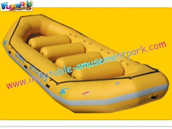 Quality Yellow color 0.9MM PVC tarpaulin inflatable kayak boat toys for surfing drifting wholesale
