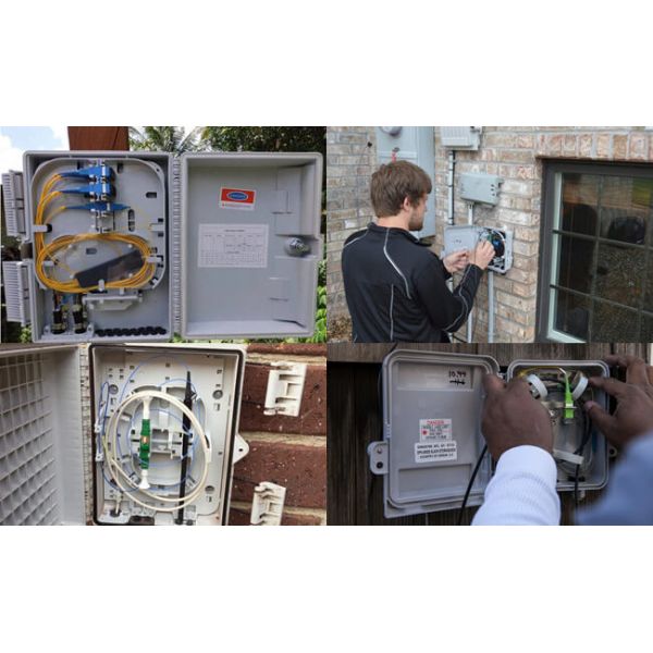 White Fiber Optic Distribution Box 24 SC Adapters Indoor For Wall Mount