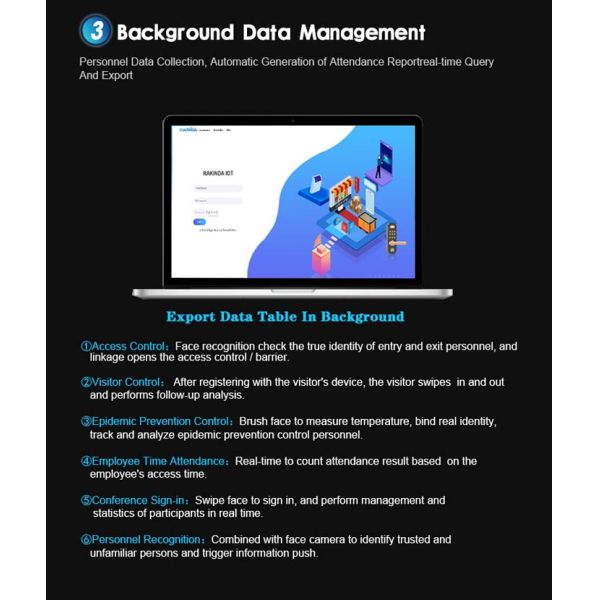 Android HD Face Recognition Device 256X192 Temperature Measuring Device