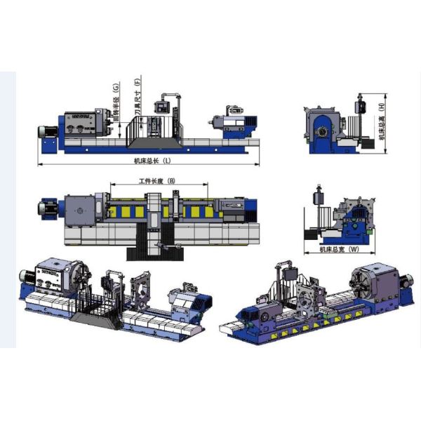 Cathode Roller Turning Heavy Horizontal CNC Lathe Machine With 2 Cutting Tool Turrets