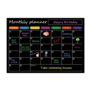Cheap Printable Magnetic Calendar Planner Black Magnetic Fridge Monthly Planner Calendar for sale