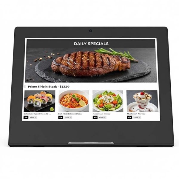Interactive Restaurant Menu Screen with Multi-Language Support and CMS Updates