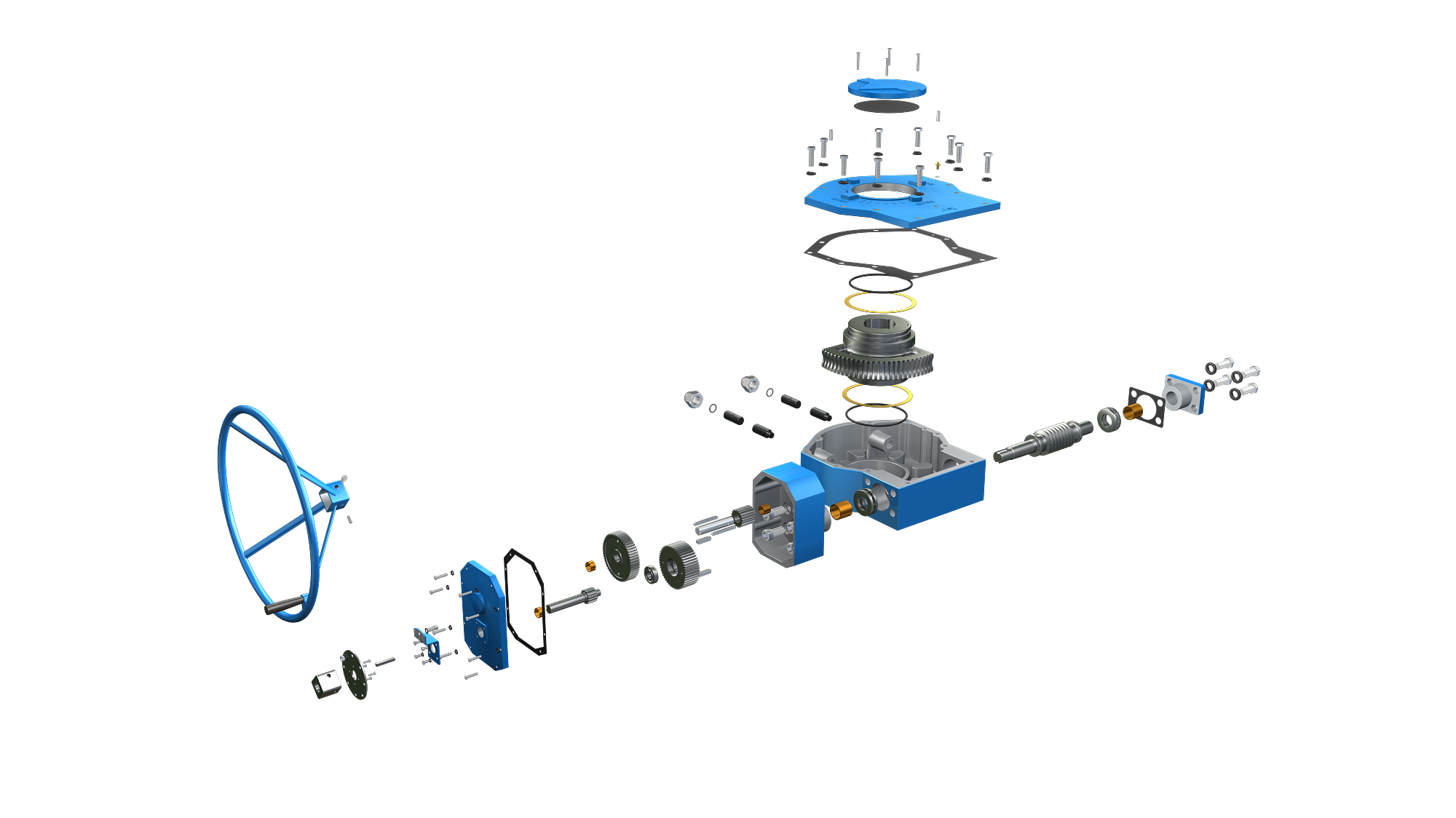 Gray Cast Iron IP67 Worm Gear Operator Gearbox