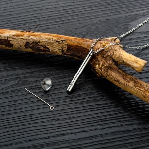 Cheap Pet Ashes Pill Keepsake Pendant Pet Grooming Tools Stainless Steel Cremation Urn Necklace 50cm for sale