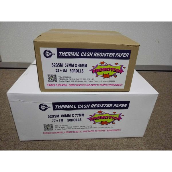 100 Wood Pulp Blank Jumbo Thermal Paper Roll Cash 58gsm POS Thermal Receipt Paper