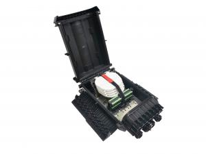 Cheap IP68 16Ports Fiber Cable Joint Box , Black PP Fiber Optic Enclosures Outdoor for sale