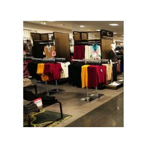 Cheap Chorme Metal Floor Standing Garment Display Stand Two Ways Easy Assembly For Retail Shop for sale