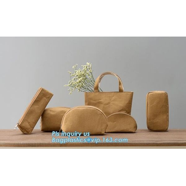 Soft Envelope Tyvek Clutch Bag, Dupont Cosmetic Makeup Bag with Handle Waterproof Creative Dupont Paper Tyvek Clutch Pur