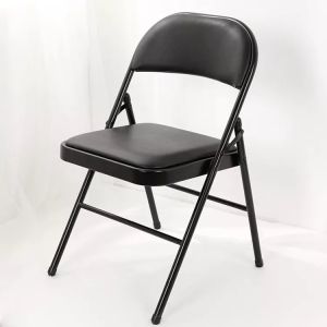Heavy Duty black Outdoor Metal Folding Chairs For Wedding 78cm height Anti Wear