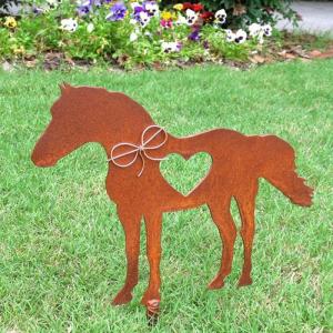 Cheap Horse Shape Cutting Garden Metal Ornaments High Durability Rust Resistant for sale