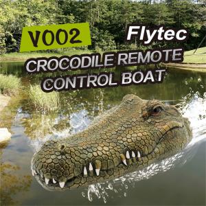 Cheap 2.4ghz Remote Control RC Boat Simulation RC Crocodile Head Army Color for sale