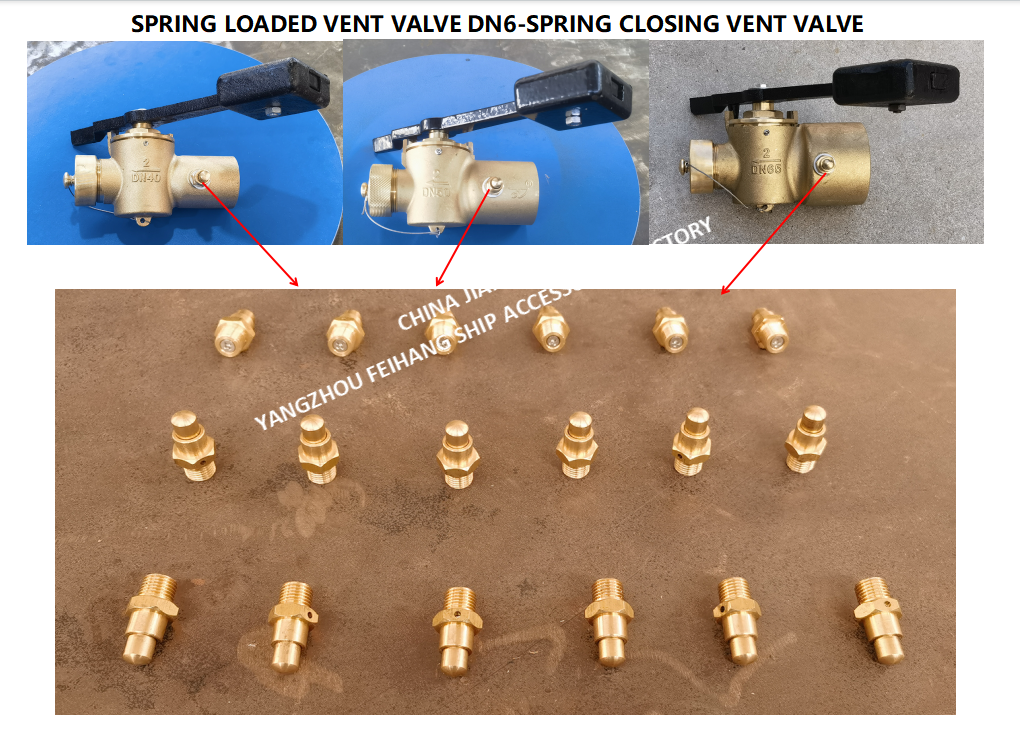 DN6 Brass Spring Loaded Vent Valve with Threaded Ends Compliant to CB/T3778-1999 Standards