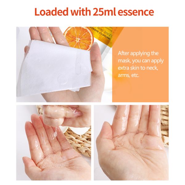 Popular Vitamin C Mask Cosmetics Factory Manufacturer Whitening Facial Mask Hydrating Natural Organic Vc Face Facial Sheet Mask