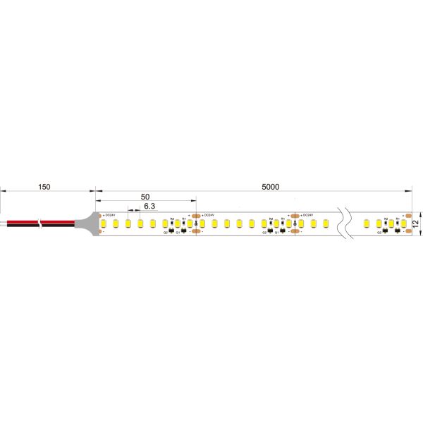 160lm/W High Efficiency Flexible Strips Constant Current DC24V 2835smd Led Striplights for linear lighting design