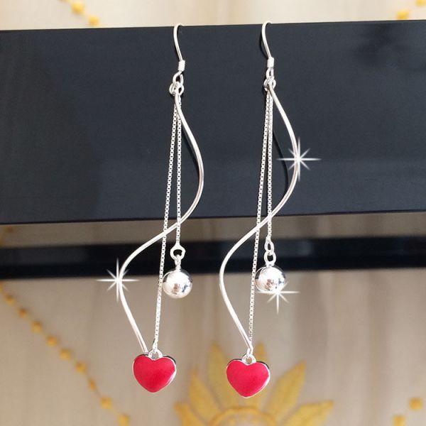 990 Sterling Silver Jewelry Earrings 7.1cm 0.19oz Long Tassel Drop Earrings