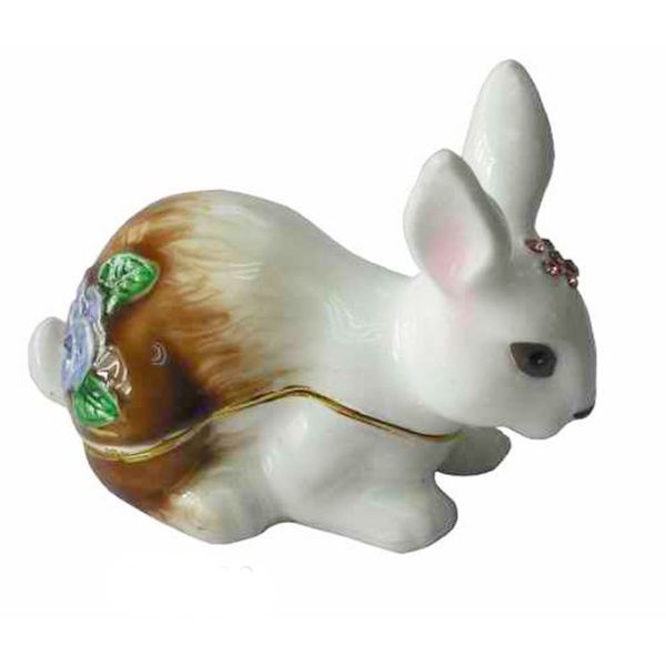 Crystals Easter Bunny Trinket Box Easter Rabbit Trinket Box Bejeweled Rabbit Trinket Jewelry Box Rabbit & Baby Gift