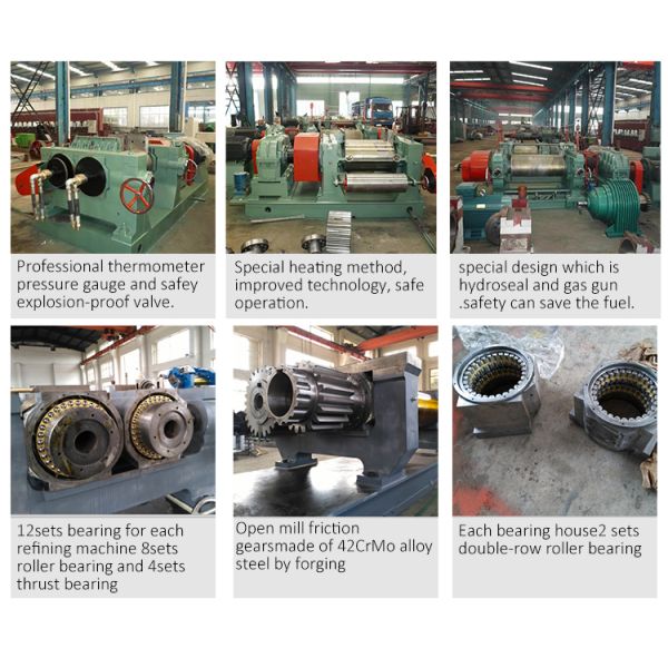 55kW Two Roll Rubber Refiner Mill Rubber Process Machine Tyre Refinery