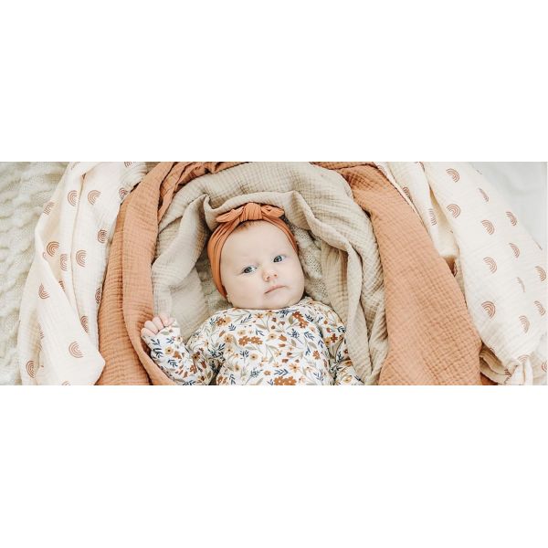 3 Pack Muslin Swaddle Blankets for Unisex, Newborn Receiving Blanket