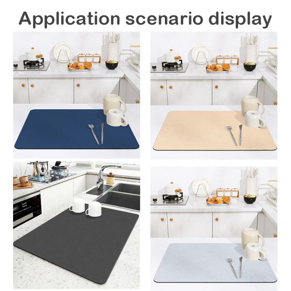 Table Decoration Placemat Super Absorbent Home and Kitchen Drain Dish Coffer Bar Mat