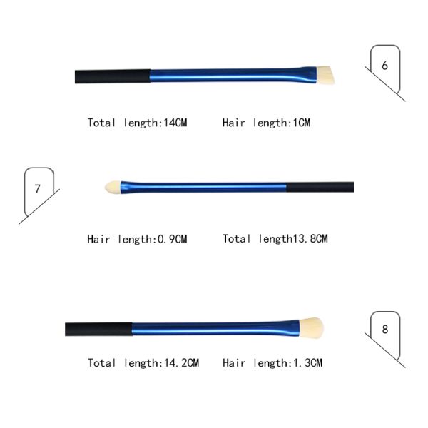 Pro Level Quality Full Face Makeup Brush Set With Durable Blue Plastic Handle