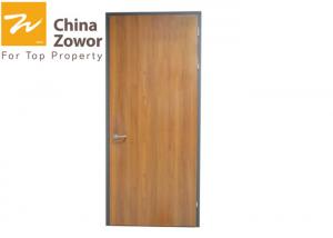 China Single Swing Right Handed Fire Safety Door Wood Grain Finish Galvanized Steel on sale